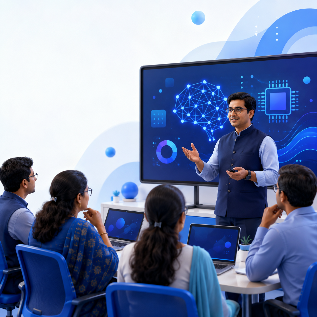 AI Sankalp Institution Partnership: AI expert conducting a faculty development workshop