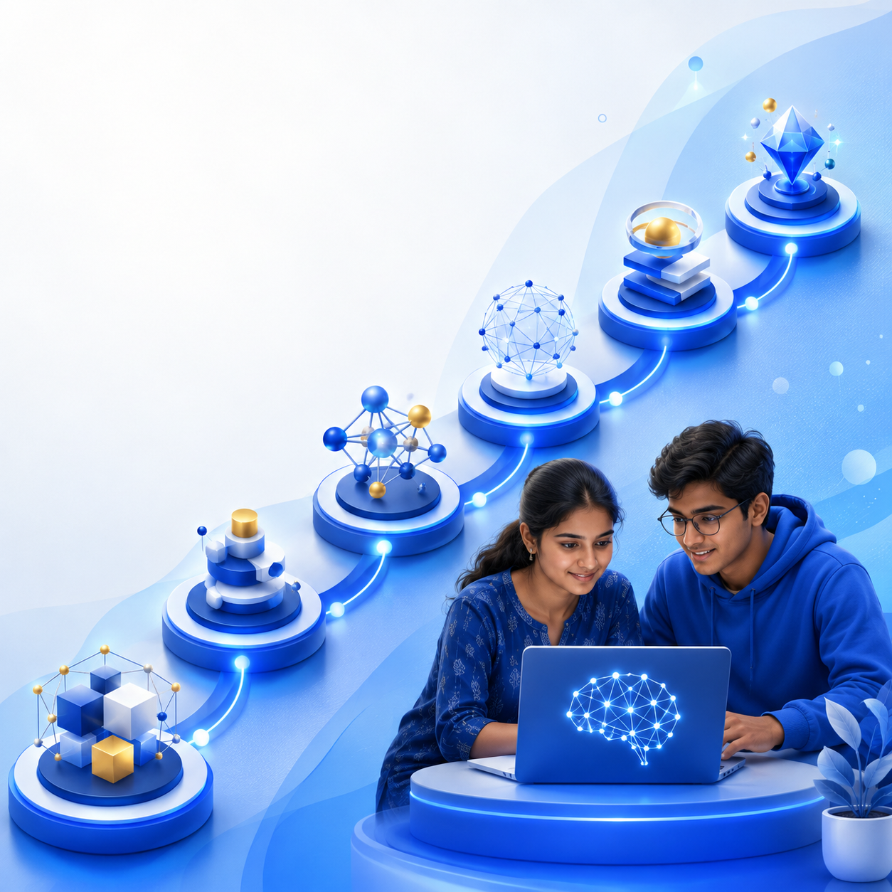 AI Sankalp Institution Partnership: students progressing through a structured AI learning path