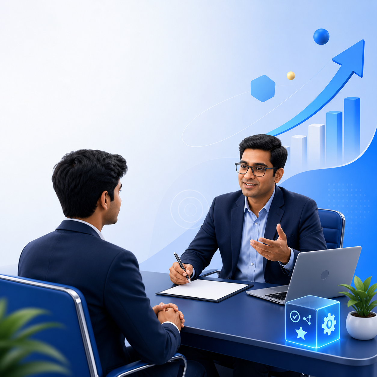 AI Sankalp Job Seeker: job seeker attending a professional mock interview