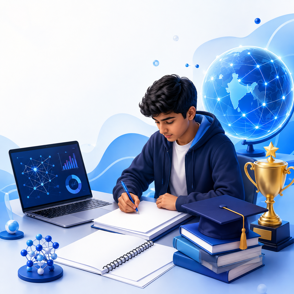 AI Sankalp High School: school student working on an early research publication