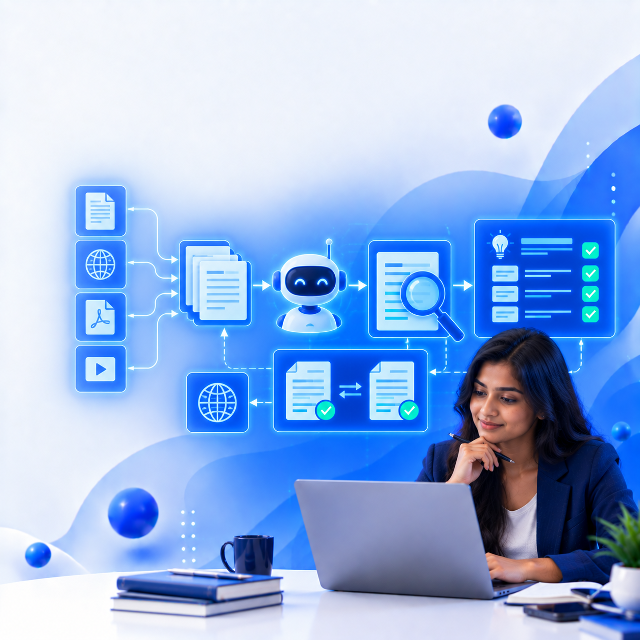 AI Sankalp Non-IT Student: non-IT professional conducting AI-assisted research and fact-checking